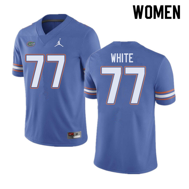 Jordan Brand Women #77 Ethan White Florida Gators College Football Jerseys Sale-Blue - Click Image to Close